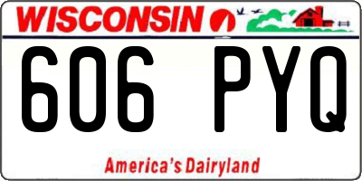 WI license plate 606PYQ