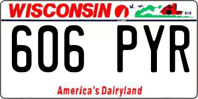WI license plate 606PYR