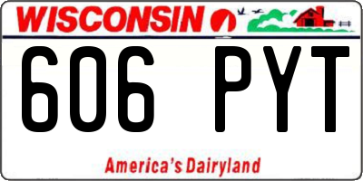 WI license plate 606PYT