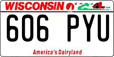 WI license plate 606PYU