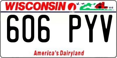 WI license plate 606PYV