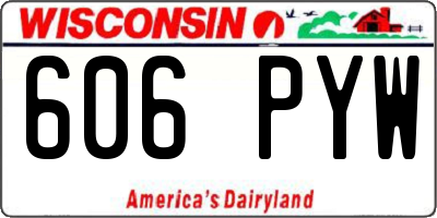 WI license plate 606PYW