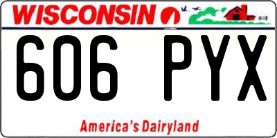 WI license plate 606PYX