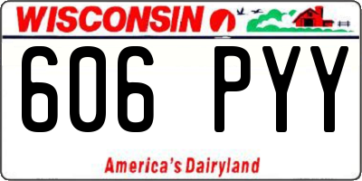 WI license plate 606PYY
