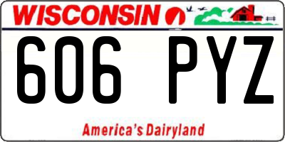 WI license plate 606PYZ