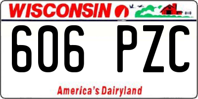 WI license plate 606PZC