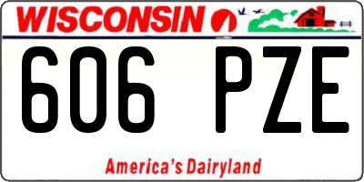 WI license plate 606PZE