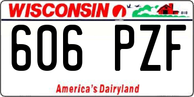 WI license plate 606PZF