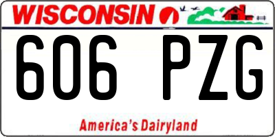 WI license plate 606PZG