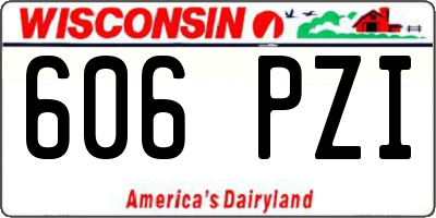 WI license plate 606PZI