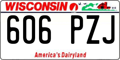 WI license plate 606PZJ