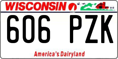 WI license plate 606PZK