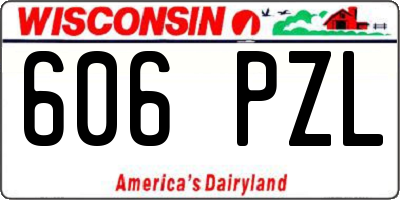 WI license plate 606PZL