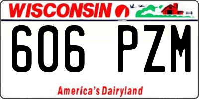 WI license plate 606PZM