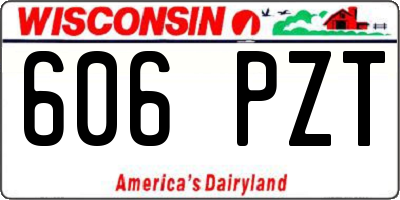 WI license plate 606PZT
