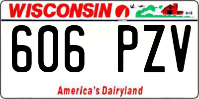 WI license plate 606PZV