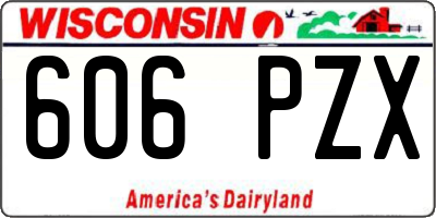 WI license plate 606PZX