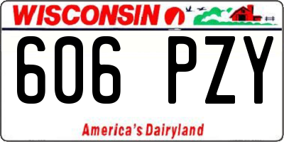 WI license plate 606PZY