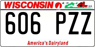 WI license plate 606PZZ