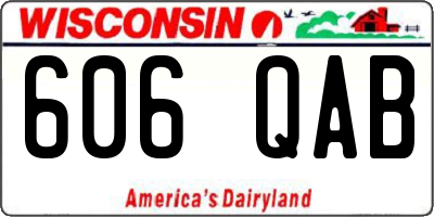 WI license plate 606QAB