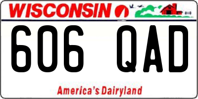 WI license plate 606QAD