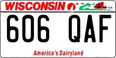WI license plate 606QAF
