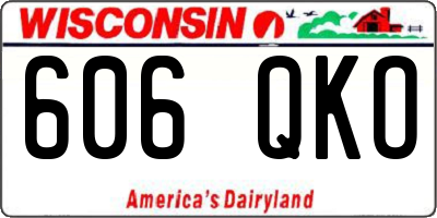 WI license plate 606QKO