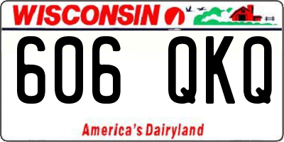 WI license plate 606QKQ
