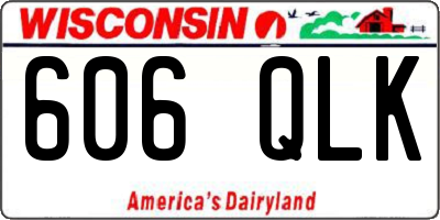 WI license plate 606QLK