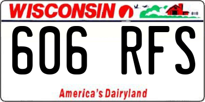 WI license plate 606RFS