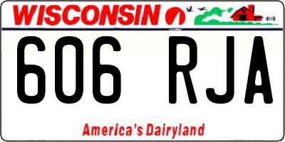 WI license plate 606RJA