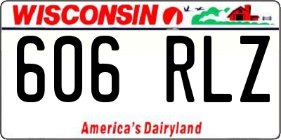 WI license plate 606RLZ