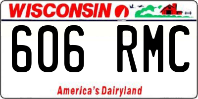 WI license plate 606RMC