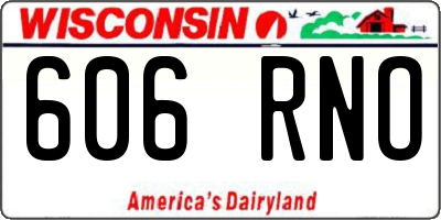 WI license plate 606RNO