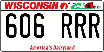 WI license plate 606RRR