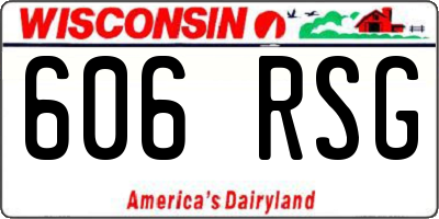 WI license plate 606RSG