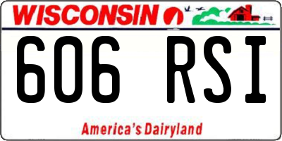 WI license plate 606RSI