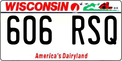 WI license plate 606RSQ