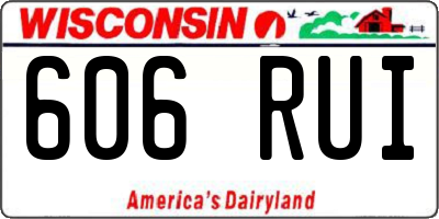 WI license plate 606RUI