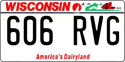 WI license plate 606RVG