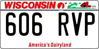 WI license plate 606RVP