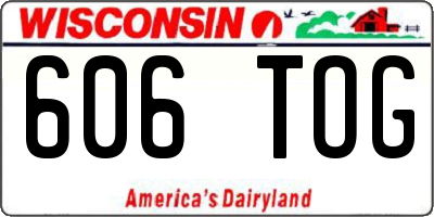 WI license plate 606TOG