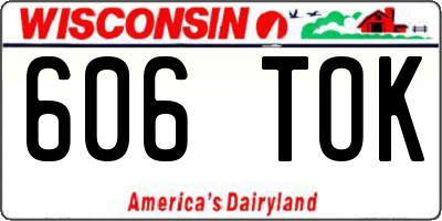 WI license plate 606TOK