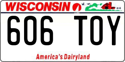 WI license plate 606TOY