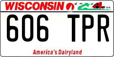 WI license plate 606TPR