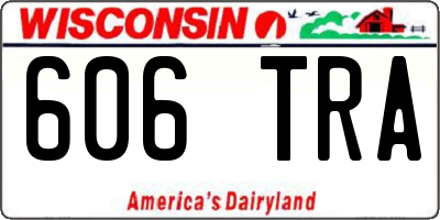 WI license plate 606TRA