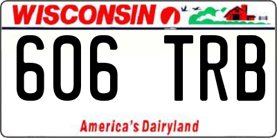 WI license plate 606TRB