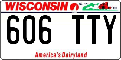 WI license plate 606TTY