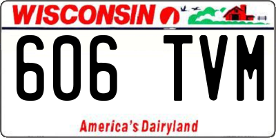 WI license plate 606TVM