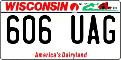 WI license plate 606UAG